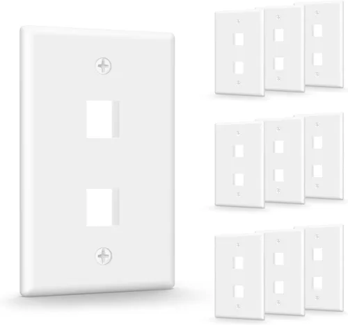 Vista 12 de VCE Placa de pared Keystone de 1 puerto (certificación UL), color blanco