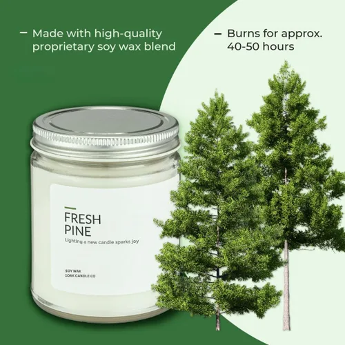 Vista 3 de 1OAK Vela de Manzana - Velas perfumadas de cera de soja (Manzana) - Velas de soja para aromatizar el hogar - Quema larga premium - Hechas a mano