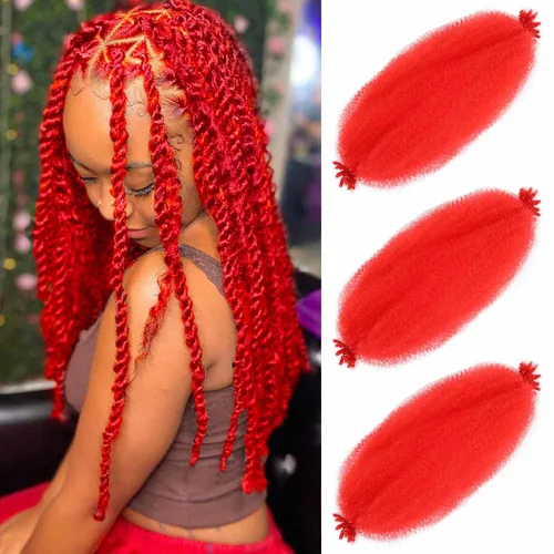 Vista 69 de Extensiones de cabello afro rizado Ginger 12 pulgadas, trenzas Marley de cabello trenzado elástico 350, extensiones de cabello afro rizado y rizado