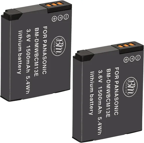 BM Premium Paquete de 2 baterías DMW-BCM13E para Panasonic Lumix DC-TS7, DMC-FT5A, LZ40, TS5, TS6, TZ37, TZ40, TZ41, TZ55, TZ60, DMC-ZS27, DMC-ZS30,
