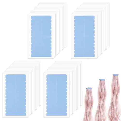 480 Piezas de Cinta Adhesiva para Extensiones de Cabello, Cinta Adhesiva de Doble Cara para Cabello Humano, Cinta Adhesiva de Reemplazo para