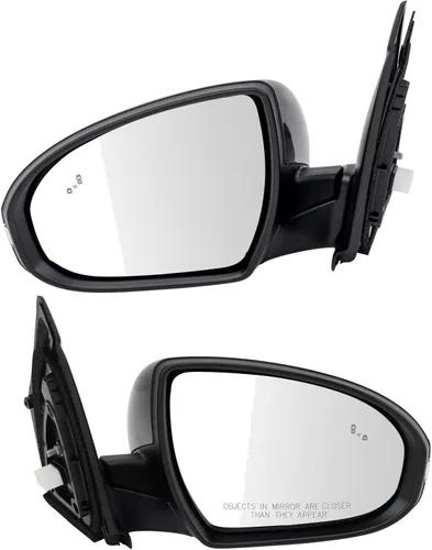 Vista 235 de TRQ Conjunto de 2 piezas de espejo lateral para conductor y pasajero, ajuste eléctrico, sin calefacción, sin memoria, color negro, compatible