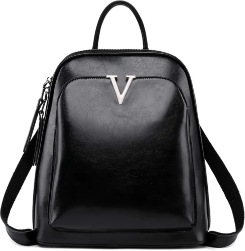 Vista 2 de Iswee Mochilas de cuero vintage para mujer, bolsos escolares, mochilas estilo mochila de viaje, Mochilas Daypack