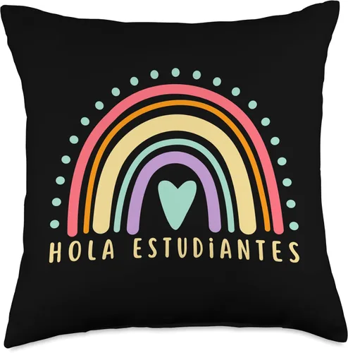 Vista 5 de Hola Estudiantes Cute Spanish Teacher Maestra De Español - Almohada (16 x 16 pulgadas), multicolor