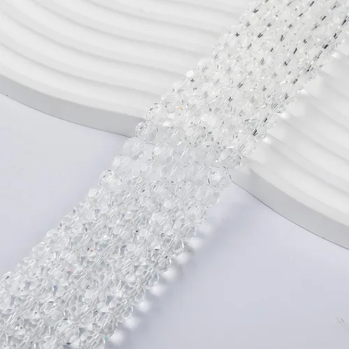 Vista 3 de 450 cuentas de cristal redondas ámbar de 0.236 in para la fabricación de joyas