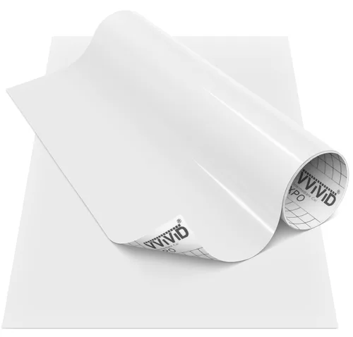 VViViD DECO65 - Vinilo adhesivo permanente para manualidades, color blanco brillante de 11.8 pulgadas x 84 pulgadas (7 pies) para Cricut, Silhouette