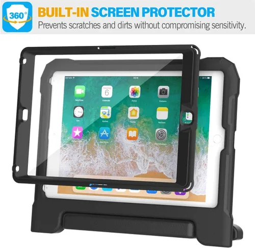 Vista 6 de SUPLIK Funda para niños para iPad de 5ª/6ª generación (9.7 pulgadas, 2017/2018), iPad Air 1 y Air 2 y Pro 9.7 Funda con protector de pantalla, funda