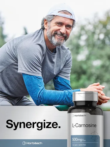 Vista 7 de Horbäach L-Carnosina 500mg Suplemento de 120 cápsulas Píldoras de polvo sin OMG y sin gluten