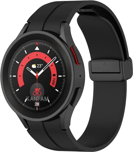 Vista 28 de Galaxy Watch 5 Pro Bandas de 45mm, Correa Deportiva de Silicona sin Espacios Compatible con Galaxy Watch 7 6 5 4 de 44mm 40mm Correa de Reemplazo