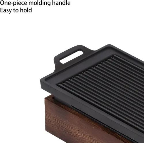 Vista 4 de Tnfeeon Plato de barbacoa, sartén portátil para barbacoa, parrilla japonesa para barbacoa, bandeja para hornear con base de aleación de aluminio