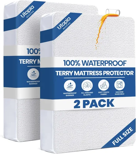 Vista 15 de Utopia Bedding – Protector impermeable de colchón tamaño individual, funda de colchón de terry premium de 200 GSM, transpirable, estilo ajustado