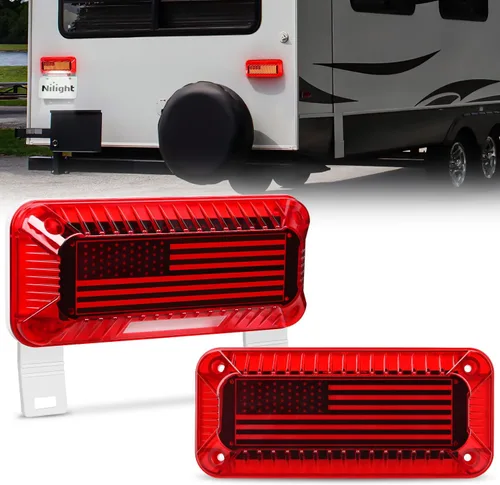 Vista 18 de Nilight Luz trasera LED ovalada roja de 6 pulgadas, 4 unidades, 10 LED, impermeable, parada, freno, giro, montaje en superficie, luces