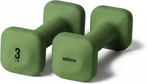 Vista 31 de WeGym SafeGrip Square Dumbbells with Anti Slip Handles, Aesthetic Free Weights for Home Workouts, Stable Design Prevents Rolling during Floor