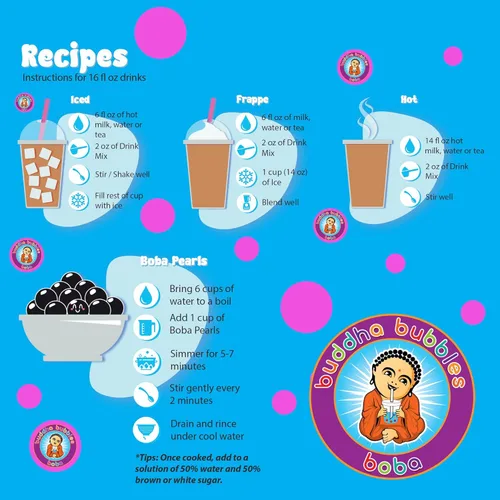 Vista 5 de Mezcla de bebida en polvo Lychee Boba/Bubble Tea de Buddha Bubbles Boba de 1 kilo (2.2 libras) (3.53 onzas)