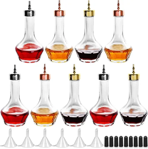 Vista 7 de SuproBarware Bitters - Juego de 2 botellas de vidrio con tapa Dasher de 1.7 onzas, herramienta profesional de barra para cóctel, ideal para barman