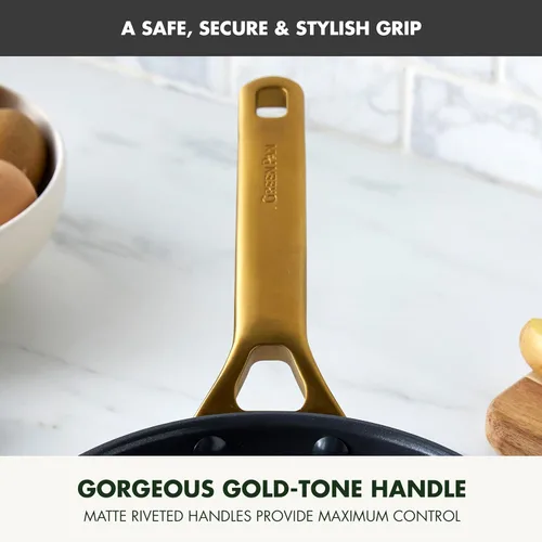 Vista 3 de GreenPan Sartén antiadherente Reserve Pro de 8 pulgadas, cerámica certificada NSF, sartén anodizada dura sin PFAS, asas de acero inoxidable, apta