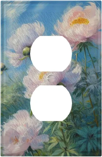 Vista 140 de Cubiertas de Interruptor de Luz Artísticas Decorativas Boho Figura Abstracta Interruptor de Pared Único Placa de Interruptor Decorativo Placa