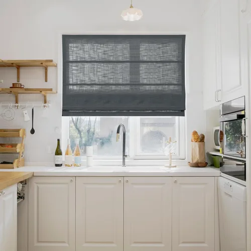 Vista 30 de TWOPAGES Liz - Persianas romanas sin taladro, sin cordón, con textura de lino para ventanas, persianas romanas personalizadas que oscurecen