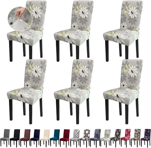 Vista 60 de Fundas para Sillas, Juego de 4 Fundas Elásticas para Sillas de Cocina y Comedor, Fundas Lavables y Extraíbles para Sillas de Comedor para Hogar