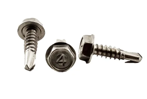 Vista 8 de Tornillos Tek de chapa metálica autoperforantes de acero inoxidable #10 x 1 con punta de taladro, (1/2" a 2" de longitudes en el listado) 100 piezas