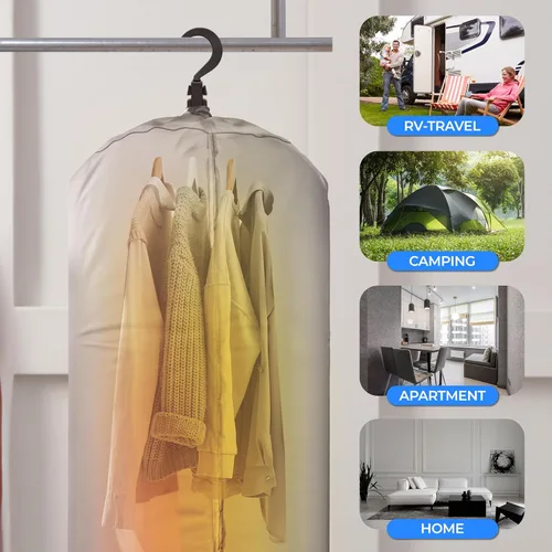 Vista 6 de SereneLife Secadora de ropa eléctrica portátil Mini calentador multiusos de 1000 W y difusor de aroma para el hogar, apartamento, dormitorio