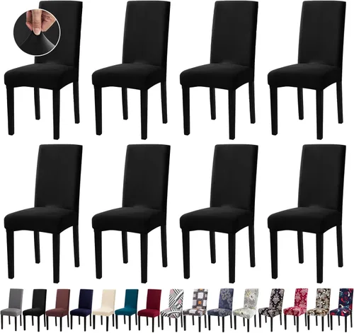 Vista 42 de Fundas para Sillas, Juego de 4 Fundas Elásticas para Sillas de Cocina y Comedor, Fundas Lavables y Extraíbles para Sillas de Comedor para Hogar