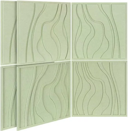 Vista 9 de BUBOS Paquete de 4 Paneles Acústicos Grandes, Tamaño Total 47.2 x 23.6 Pulgadas Paneles de Pared Insonorizados, Paneles de Sonido Decorativos