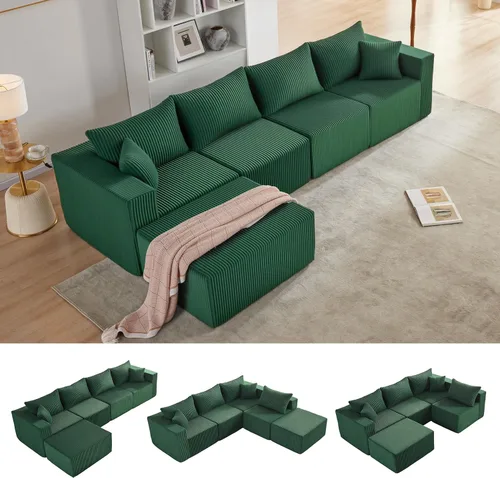 Vista 58 de Weture 95''Modular Sectional Sofa with 1 Chaise and 1 Ottoman, Boneless couches for Living Room Furniture,Comfort U Shaped Sofa， Deep Seat Corner