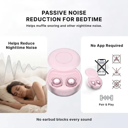 Vista 4 de Hush Small Invisible Earbuds, Mini Ear Buds for Side Sleepers Blush
