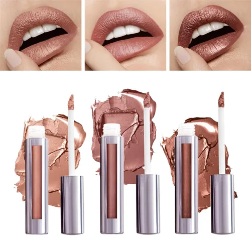 Vista 20 de Runway Rogue Lápiz labial líquido Silk Glam, lápiz labial de bronce dorado esmerilado de larga duración, 'Film Noir
