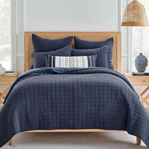 Vista 39 de Levtex Home Mills Waffle - Juego de colcha individual (84 x 104 pulgadas) con 1 funda de almohada (26 x 20 pulgadas), Adobe, juego de colcha 100%