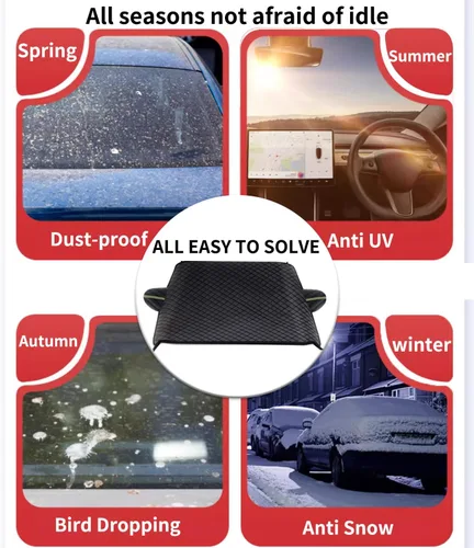 Vista 7 de Ajuste personalizado para cubiertas de nieve del parabrisas de Mazda, 8 capas impermeables resistentes al viento, protección contra heladas, hielo