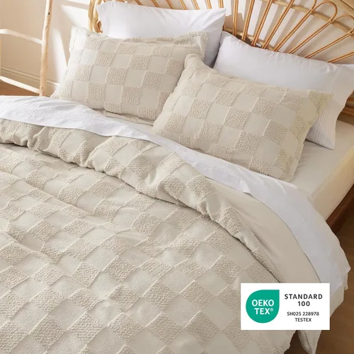 Vista 13 de Bedsure Funda de edredón bohemia para niños tamaño Queen (relleno de edredón/edredón no incluido) - Funda de edredón copetuda Queen para todas