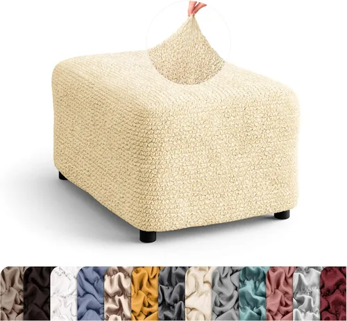 Vista 45 de PAULATO BY GA.I.CO. Funda para Otomana Pequeña Funda para Taburete Funda para Puf - Funda de Tela de Poliéster Suave - Protector de Muebles Elástico