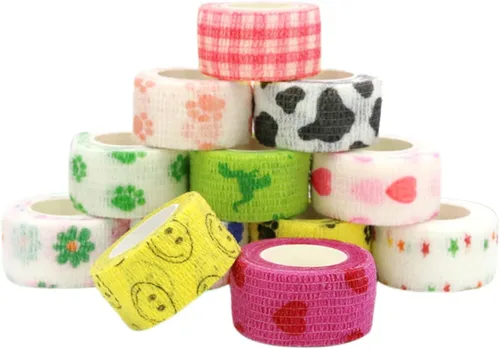 Vista 9 de 6 rollos de vendaje autoadhesivo, cinta de agarre para tatuajes, vendaje veterinario adherente, vendaje elástico cohesivo para deportes, dedo