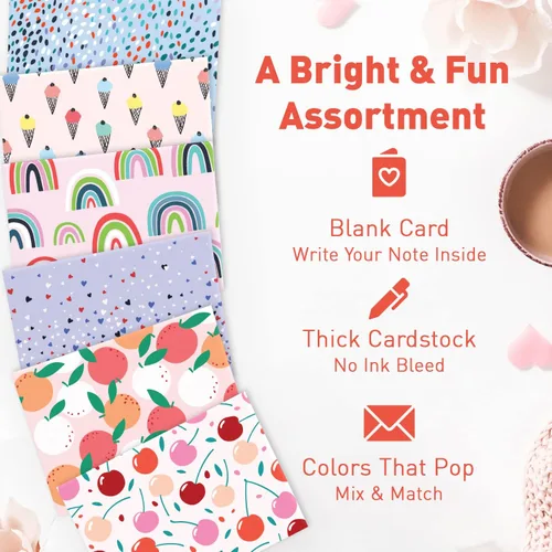 Vista 4 de S&O Tarjetas en blanco para todas las ocasiones en un set de caja - Tarjetas de notas en blanco con sobres para mensajes escritos a mano - Caja