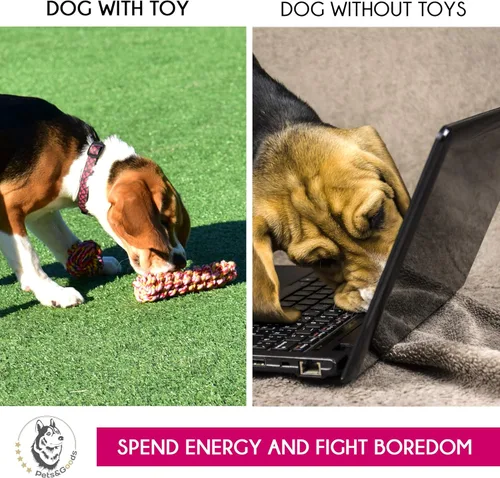 Vista 6 de Pets&Goods Juguetes masticables de cuerda – Paquete de 13 juguetes duraderos de algodón para cachorros y perros pequeños – Juguetes de cuerda