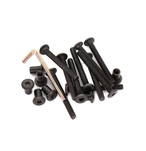 Vista 31 de binifiMux Juego de 10 tuercas hexagonales M6 x 0.394 in, tornillos negros M6x15mm, para muebles, camas y armarios