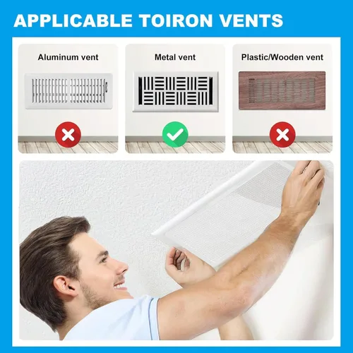 Vista 3 de 4 fundas magnéticas de ventilación blancas, cubiertas magnéticas de ventilación de 4 x 10 pulgadas con pantalla de malla para registros