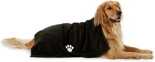 Vista 9 de Bone Dry Colección de toallas de aseo para mascotas, microfibra absorbente, XL, 41 x 23.5 pulgadas, azul marino bordado