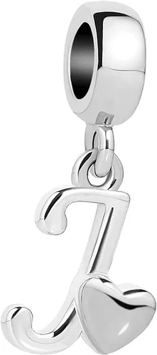 KunBead Iniciales de la A a la Z con letras del alfabeto y corazón, para cumpleaños, compatible con pulsera Pandora para mamá, hija, hermana, tía,