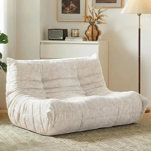 Vista 15 de HABUTWAY Puf Otomano, Reposapiés, Silla junto a la Chimenea, Sofá Puf Perezoso de Espuma Viscoelástica para Sala de Estar, Dormitorio, Dormitorio