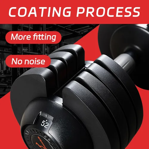 Vista 2 de Juego de 2 mancuernas ajustables, juego de mancuernas de peso libre, par de 52 libras para hombres/mujeres, equipo de gimnasio