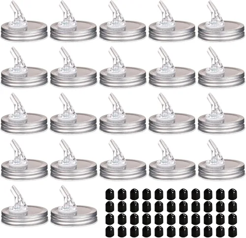 Vista 15 de Boquillas de vertido para tarro Mason. Boquillas de vertido de flujo libre para tarro Mason, tarro Mason para boquilla de boca regular tamaño 70mm