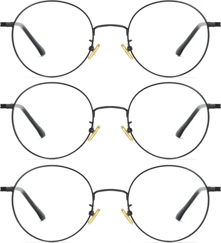 Vista 17 de Cyxus Gafas Redondas con Bloqueo de Luz Azul para Hombres y Mujeres, Marco de Alambre, Ultraligeras, Cómodas, para Oficina, Computadora