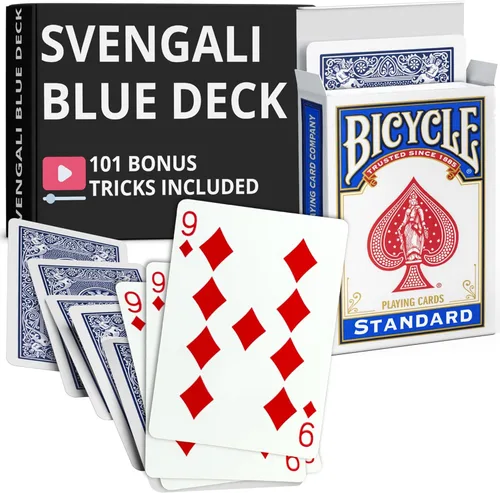 Vista 36 de Ted's Sterling Magic Precision Blue Rider Back Bicicleta Svengali Deck con instrucciones para más de 100 trucos (2 de clubes)