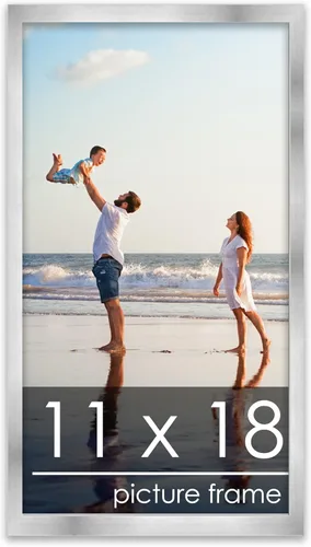 Vista 93 de Marco de madera de peltre plateado de 3 x 4 pulgadas, acrílico UV, respaldo de tablero de espuma y accesorios para colgar, marco de 3 x 4 pulgadas