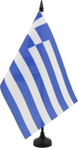 Vista 23 de Aland Table Flag 4'' x 6'' - Aland - Finland Desk Flag 15 x 10 cm - Black plastic stick and base - AZ FLAG