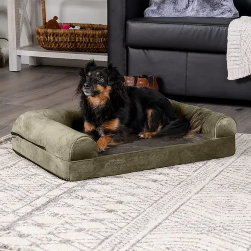 Vista 51 de Furhaven - Cama ortopédica para perros, estilo sofá, acolchada, con funda extraíble y lavable, color gris hierro, tamaño jumbo plus (XXL)