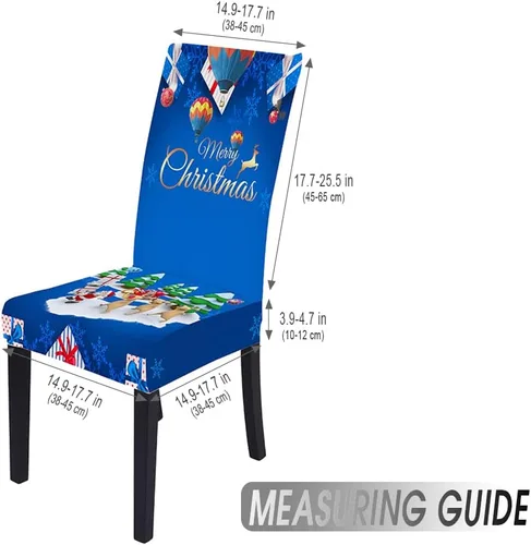 Vista 3 de Andreannie Juego de 6 fundas para sillas de comedor de Navidad, fundas elásticas extraíbles para sillas de comedor, fundas protectoras decorativas